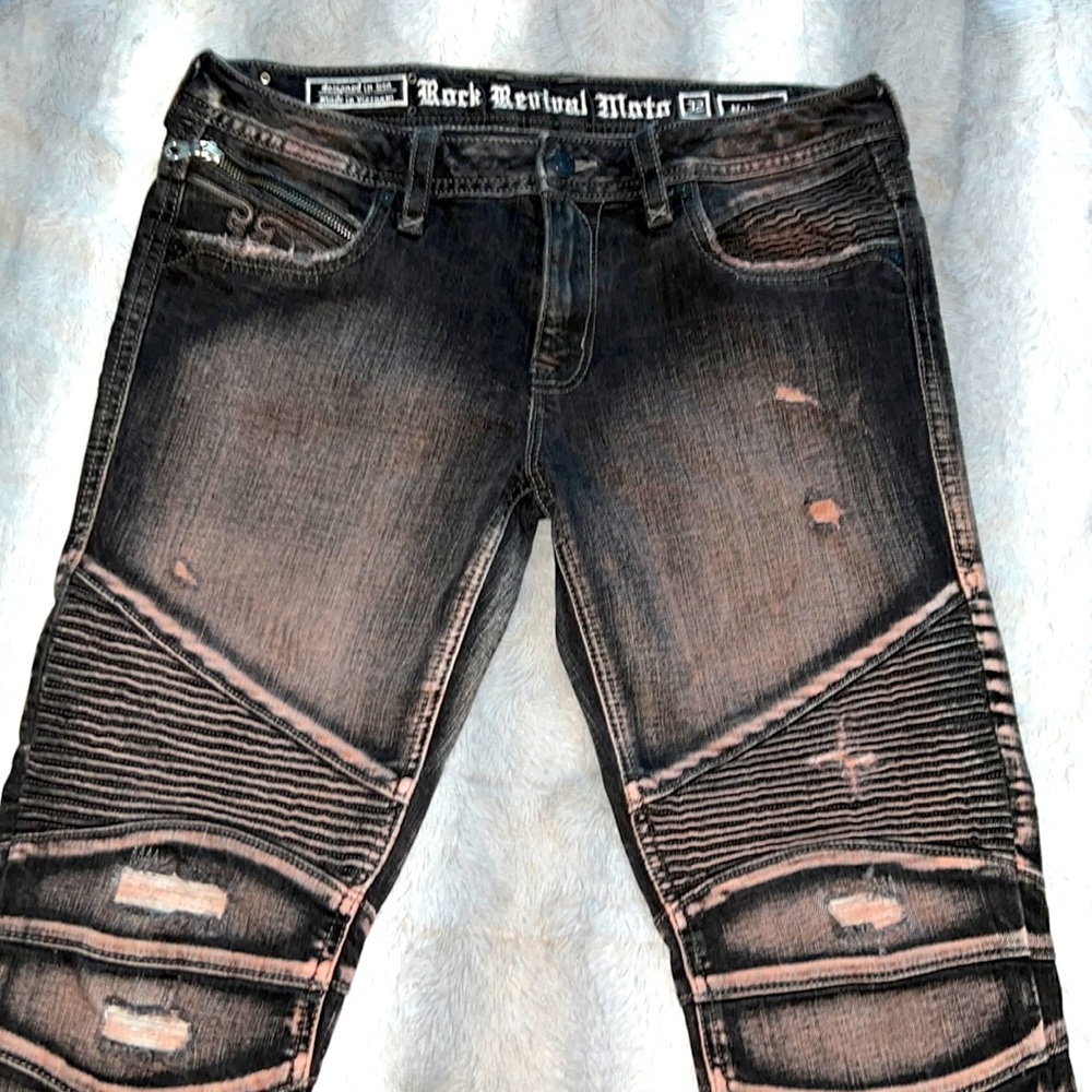 New ROCK REVIVAL MOTO PANTS SIZE 32 Nelrose never worn WOT PERFECT CONDITION
